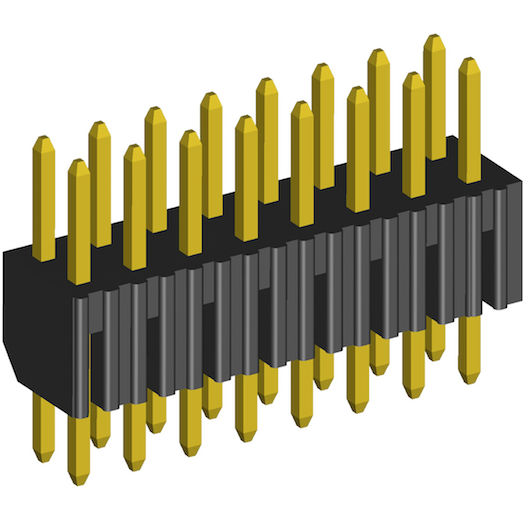 2.00mm Wide Body Header Double Rows Straight Dip Type.